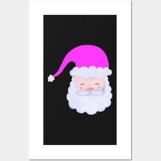 Retro Vintage Pink Santa Claus Posters and Art